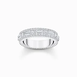 Women THOMAS SABO Rings|925 Silver-Silver ring with white stones