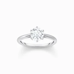 Women THOMAS SABO Rings-Silver ring with white zirconia in brilliant cut