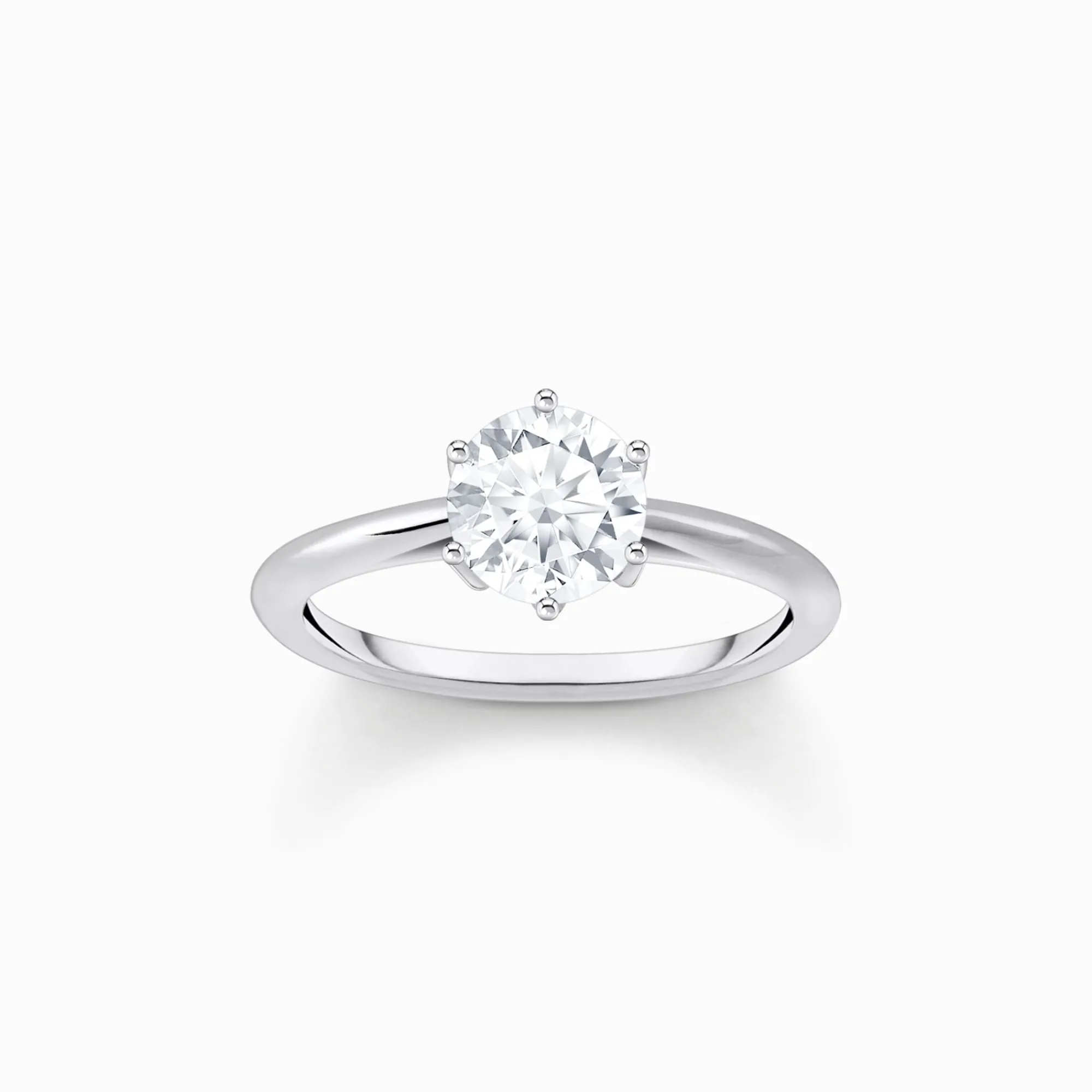 Women THOMAS SABO Rings-Silver ring with white zirconia in brilliant cut