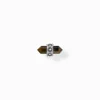 Women THOMAS SABO Ear Studs|Ear Studs & Hoops-Silver single ear stud with gold blue tiger's eye pendant