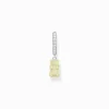 Women THOMAS SABO Hoop Earrings|925 Silver-Silver single hoop earring with white goldbears pendant & zirconia