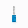 Women THOMAS SABO Hoop Earrings|925 Silver-Silver single hoop earring medium sized with blue goldbears
