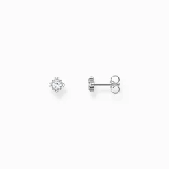 Women THOMAS SABO Ear Studs|925 Silver-Silver small ear studs Vintage with white zirconia