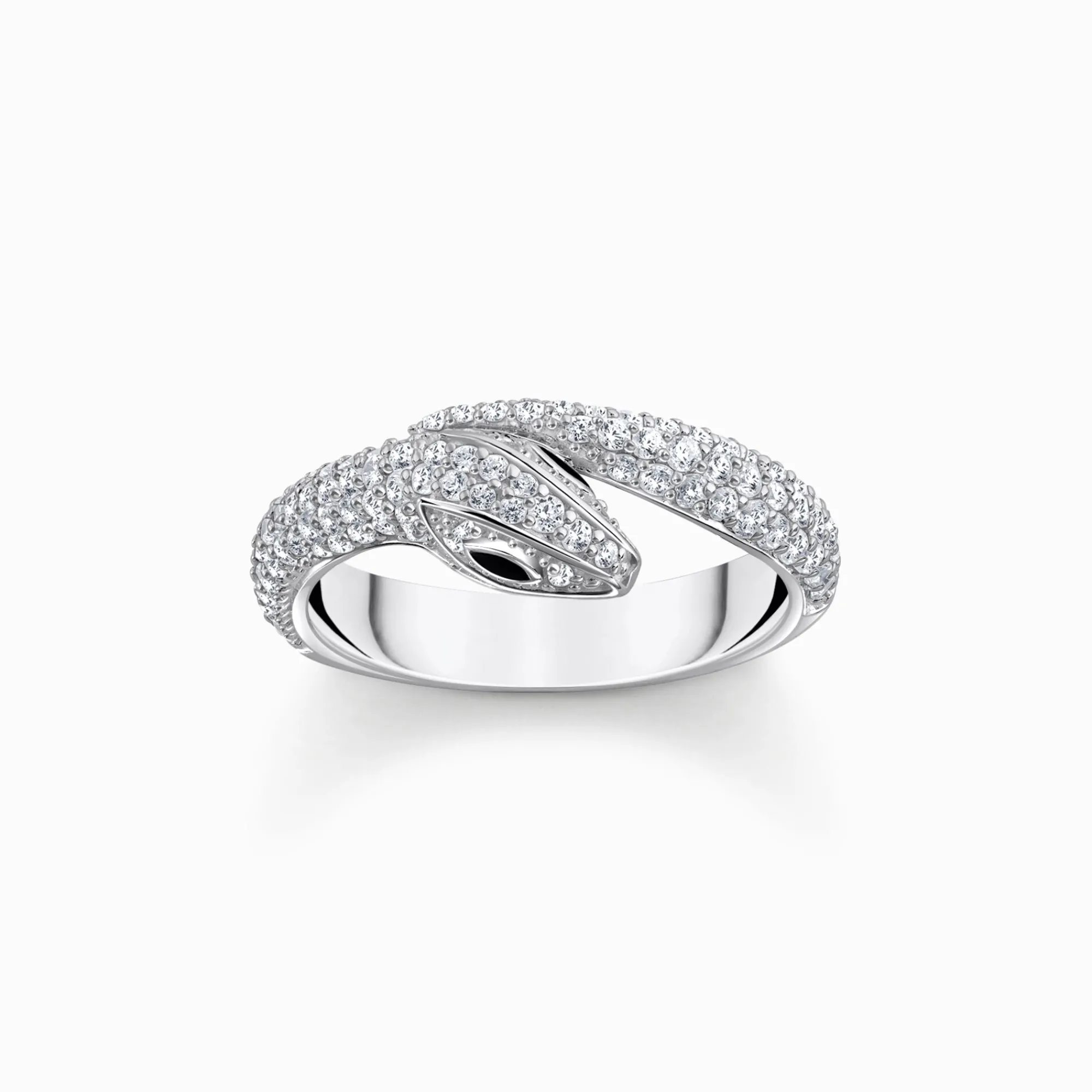 Women THOMAS SABO Rings|925 Silver-Silver snake ring with white zirconia