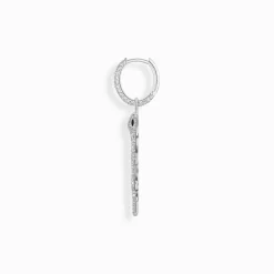 Women THOMAS SABO Hoop Earrings|925 Silver-Silver snake single hoop earring with whire stones