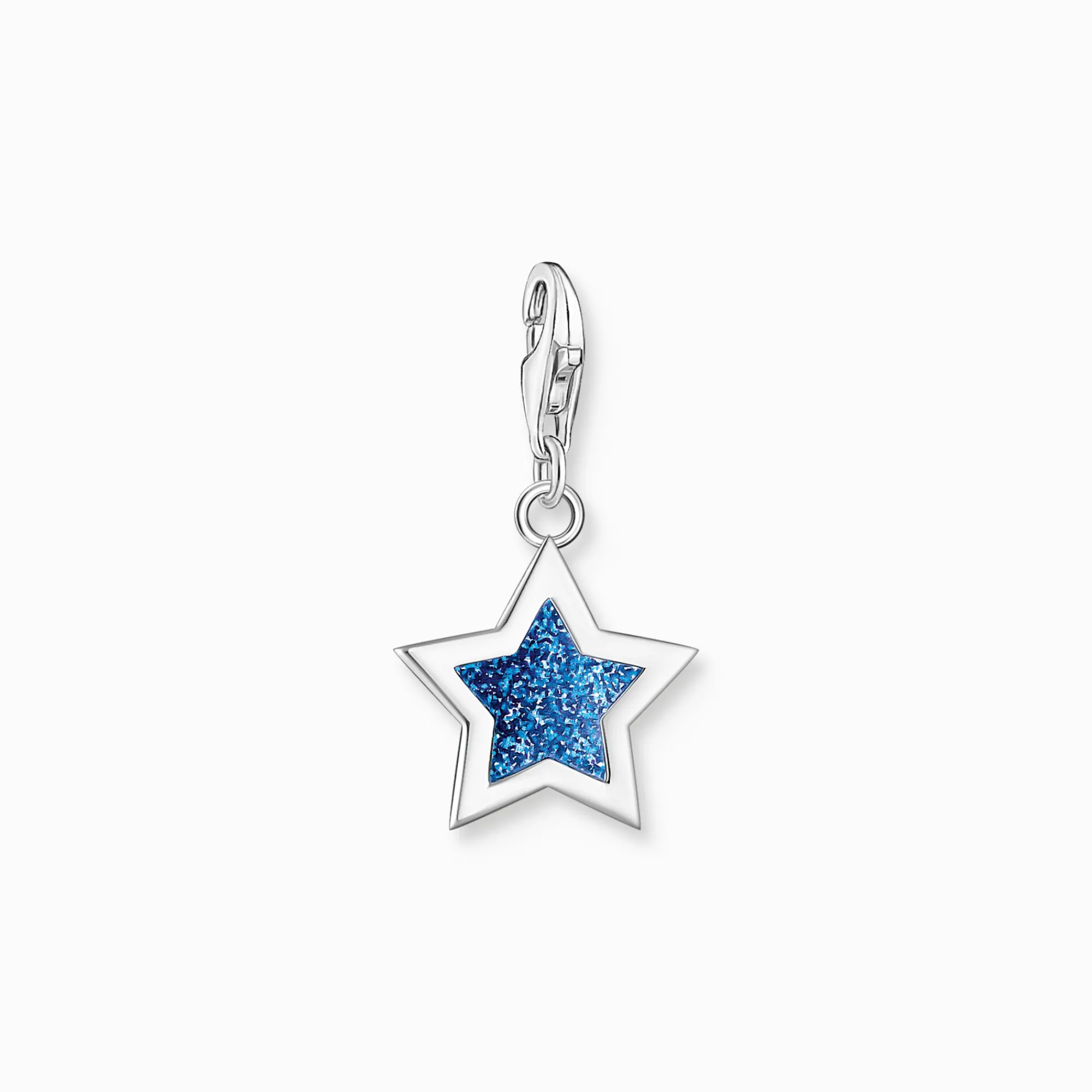 Women THOMAS SABO Charms|Charms-Silver star-shaped charm pendant with dark blue cold enamel