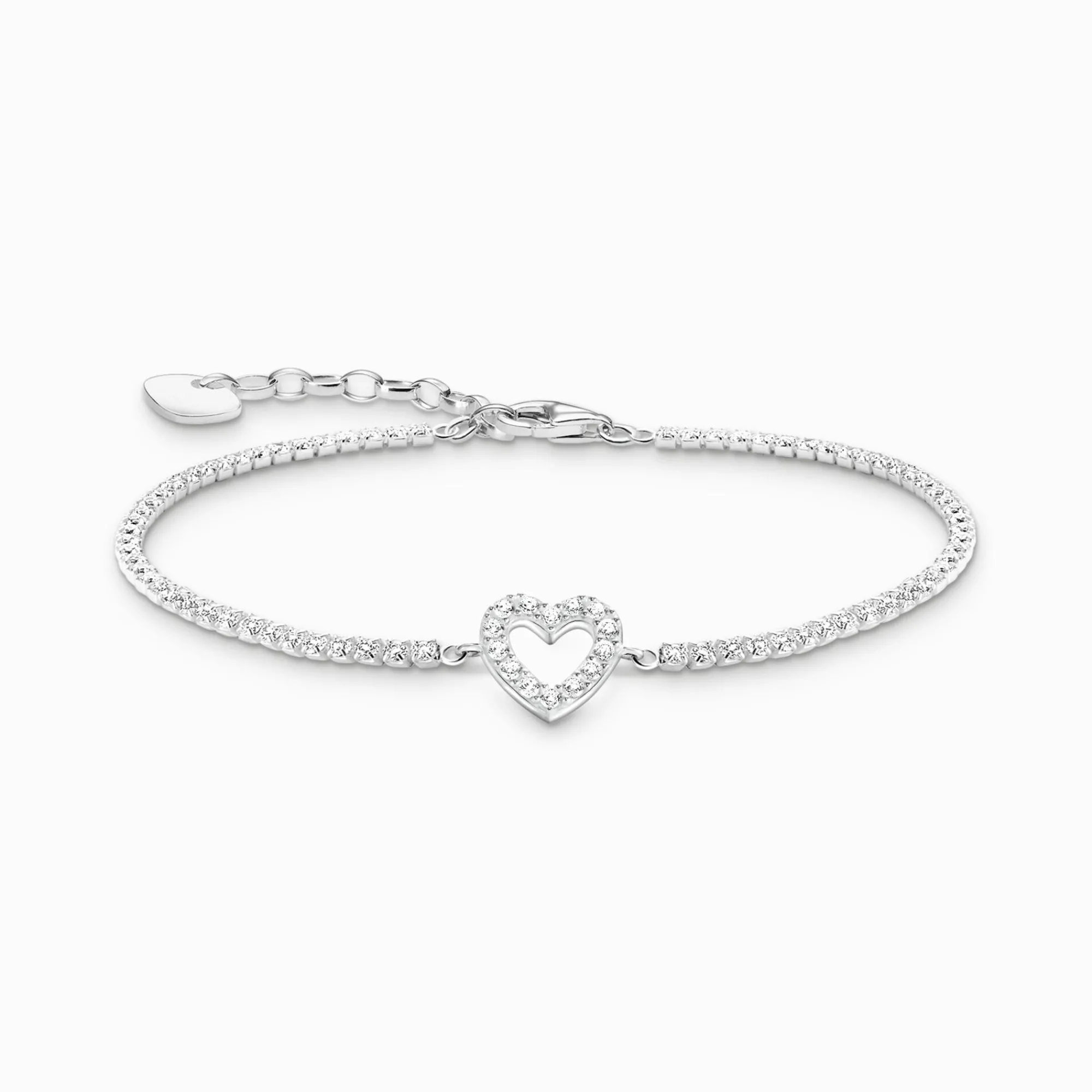 Women THOMAS SABO Bracelets-Silver tennis bracelet Heart with white stones