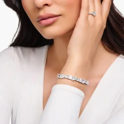 Women THOMAS SABO Bracelets|925 Silver-Silver tennis bracelet with 20 white zirconia stones