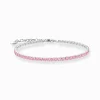 Women THOMAS SABO Bracelets|Bracelets-Silver tennis bracelet with pink zirconia