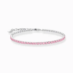 Women THOMAS SABO Bracelets|Bracelets-Silver tennis bracelet with pink zirconia