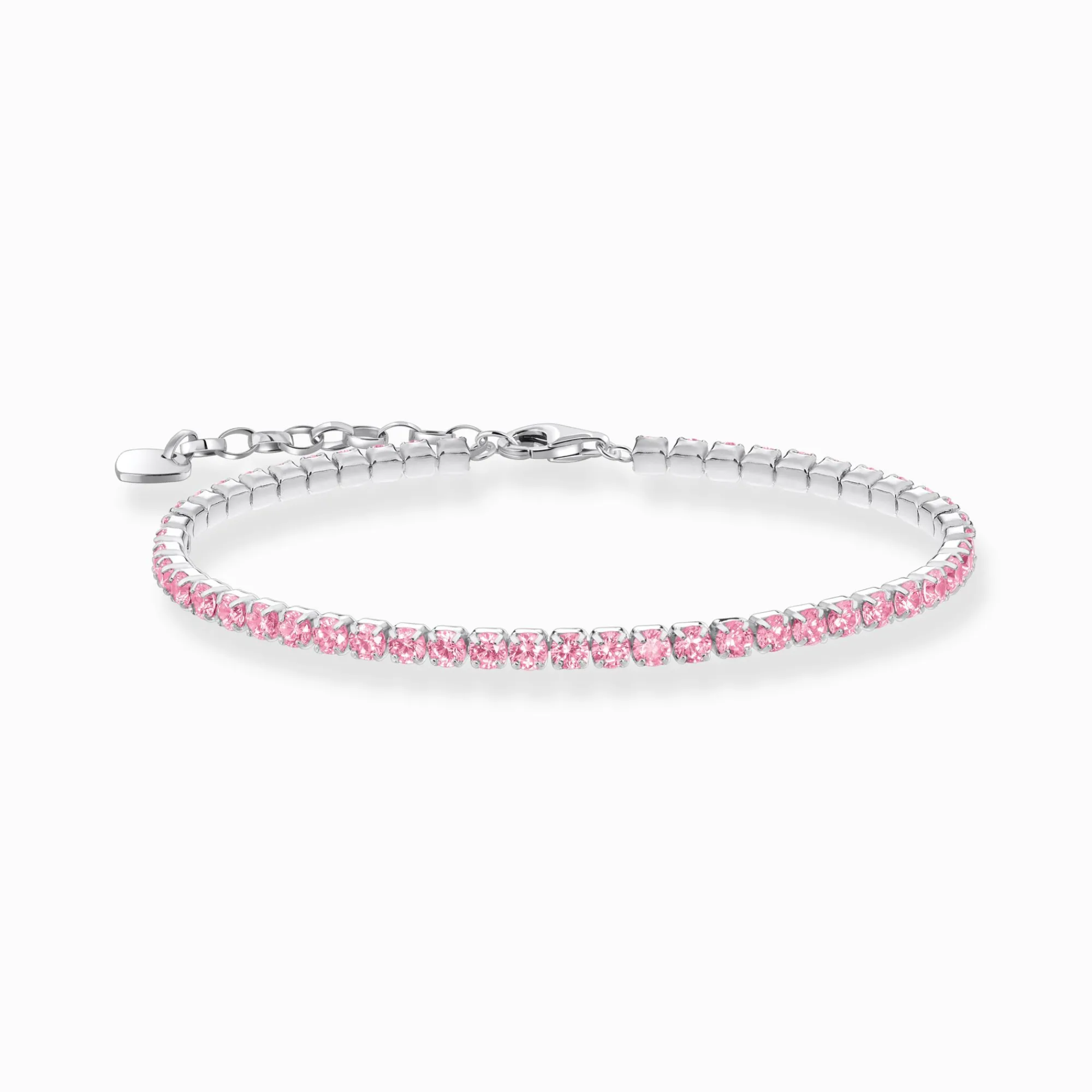 Women THOMAS SABO Bracelets|Bracelets-Silver tennis bracelet with pink zirconia