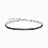 Women THOMAS SABO Bracelets|925 Silver-Silver tennis bracelet with black zirconia