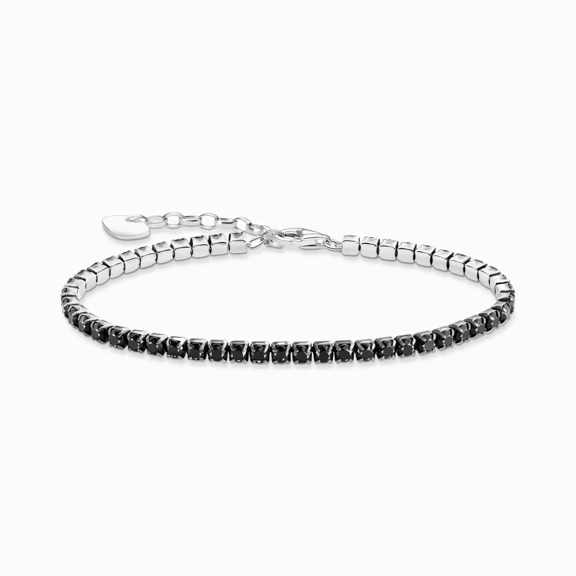 Women THOMAS SABO Bracelets|925 Silver-Silver tennis bracelet with black zirconia