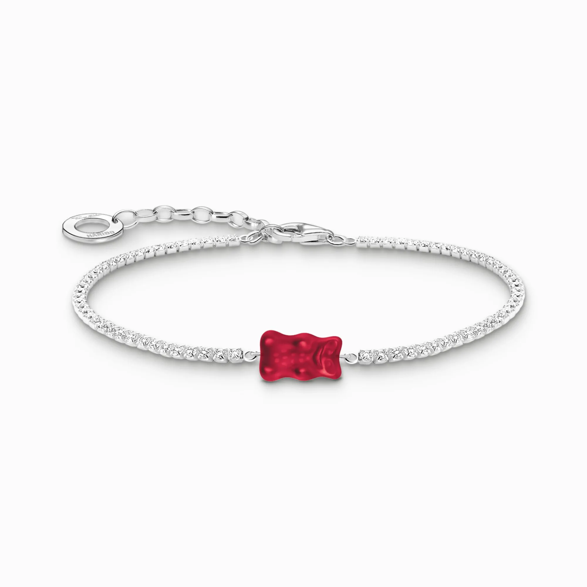 Women THOMAS SABO Bracelets|Red-Silver tennis bracelet with red Goldbear