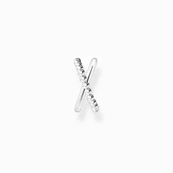 Women THOMAS SABO Hoop Earrings|Ear Cuffs-Single ear cuff criss cross dots silver
