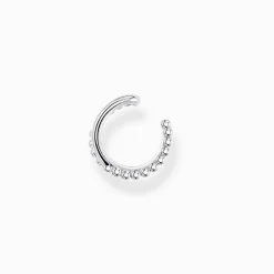 Women THOMAS SABO Hoop Earrings|Ear Cuffs-Single ear cuff criss cross dots silver