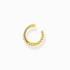 Women THOMAS SABO Hoop Earrings|Ear Cuffs-Single ear cuff criss cross dots yellow gold