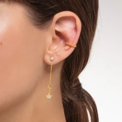 Women THOMAS SABO Hoop Earrings|Ear Cuffs-Single ear cuff dots gold