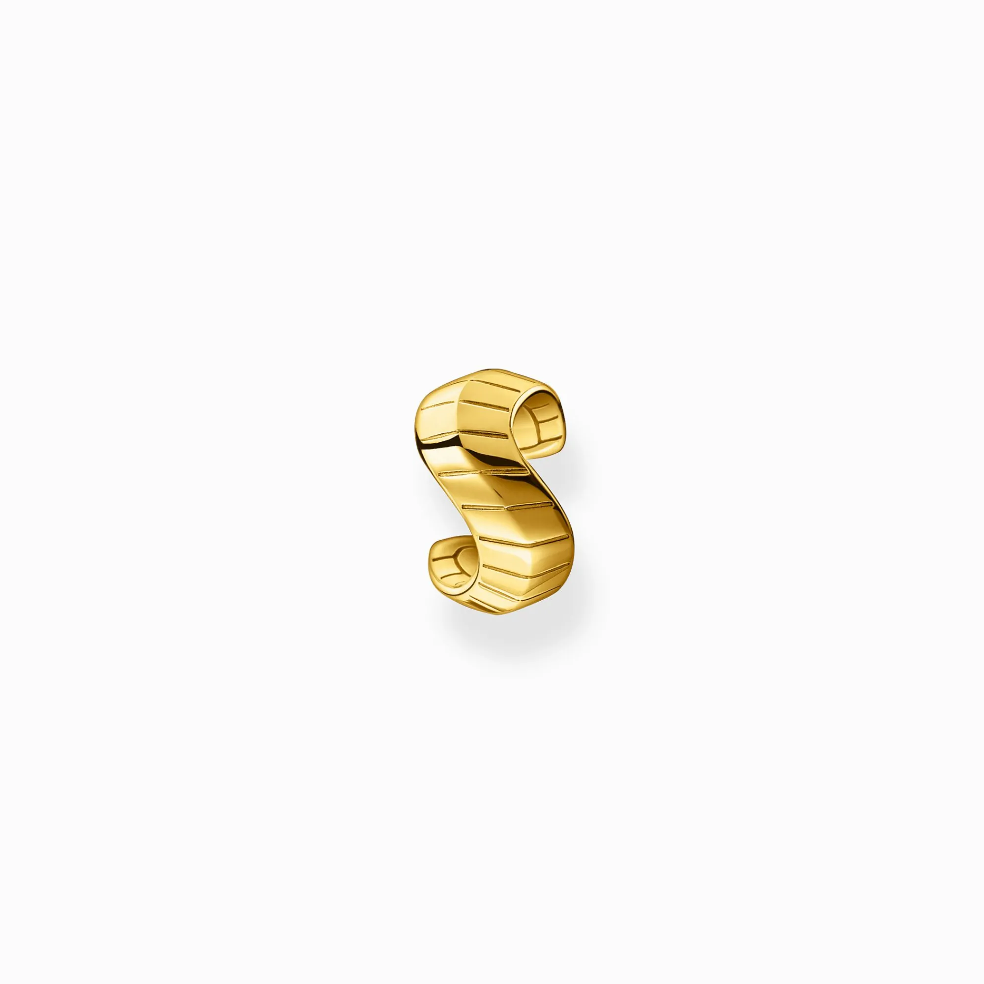 Women THOMAS SABO Ear Studs|18-Carat Gold-Plating - 925 Silver-Single ear cuff snakeskin gold