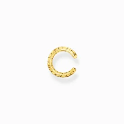 Women THOMAS SABO Ear Studs|18-Carat Gold-Plating - 925 Silver-Single ear cuff snakeskin gold