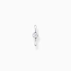 Women THOMAS SABO Hoop Earrings|Ear Cuffs-Single ear cuff white stone silver