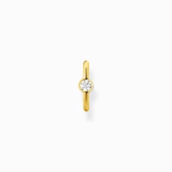 Women THOMAS SABO Hoop Earrings|Ear Cuffs-Single ear cuff white stone gold