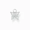Women THOMAS SABO Hoop Earrings-Single ear pendant butterfly white stones