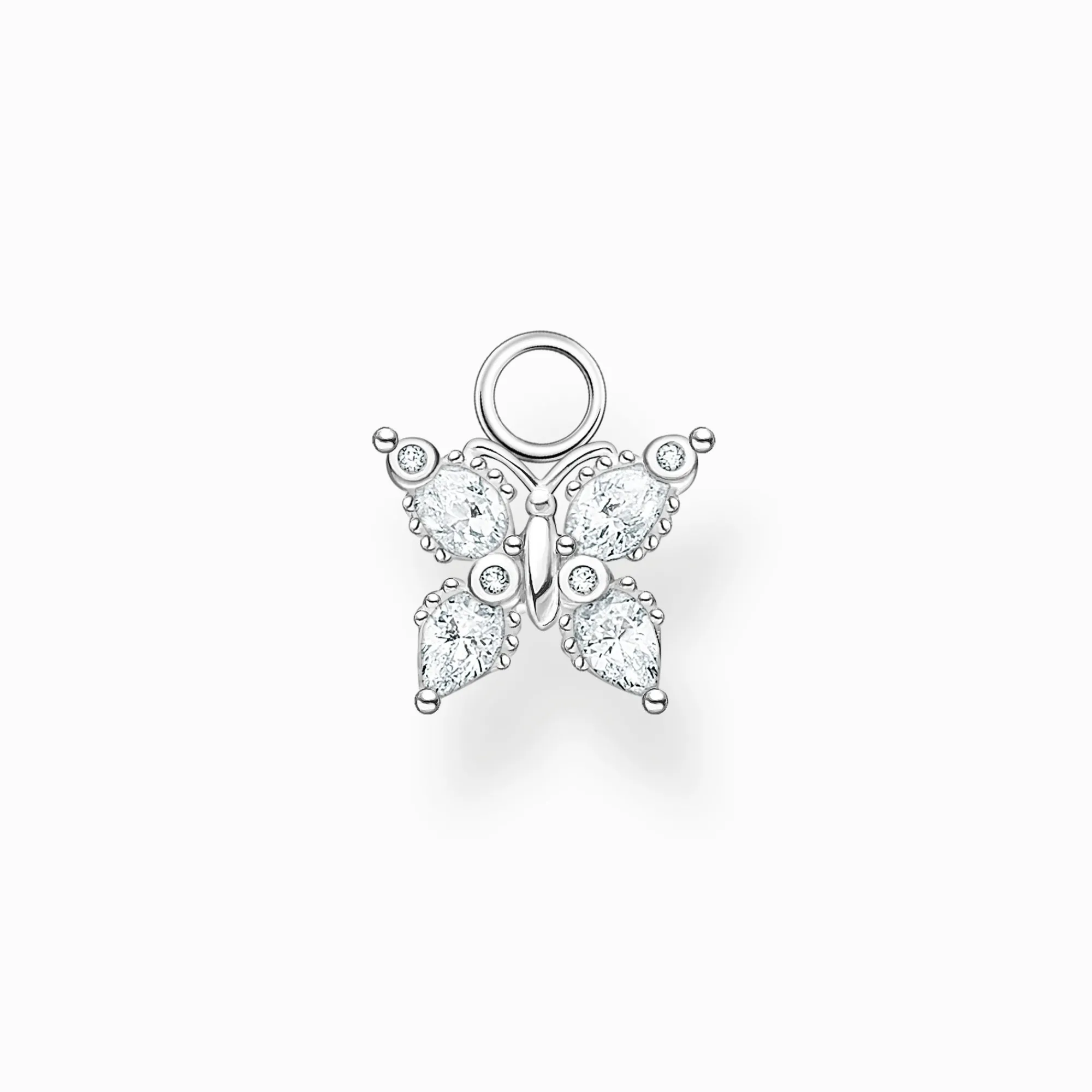 Women THOMAS SABO Hoop Earrings-Single ear pendant butterfly white stones