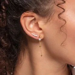 Women THOMAS SABO Hoop Earrings-Single ear pendant dots gold