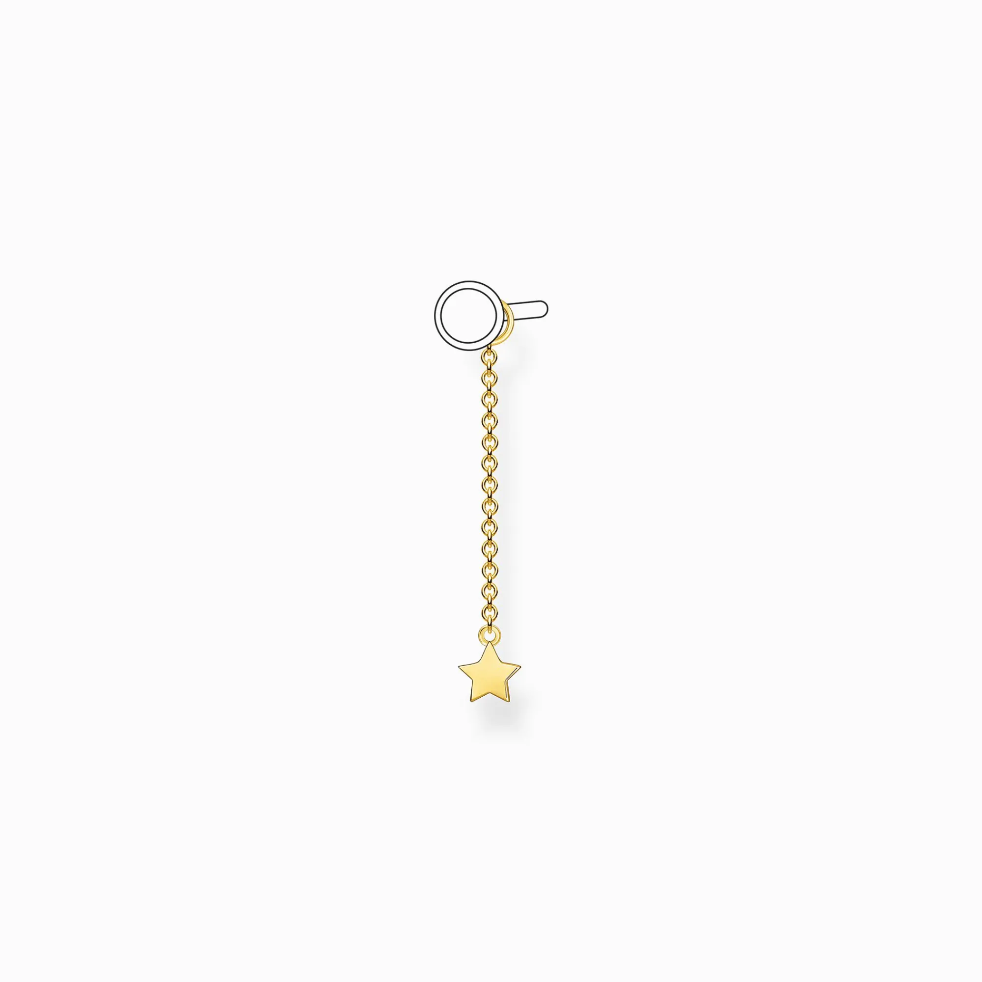 Women THOMAS SABO Hoop Earrings-Single ear pendant star gold