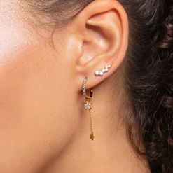 Women THOMAS SABO Hoop Earrings-Single ear pendant star gold