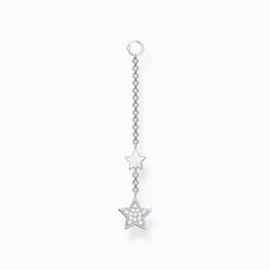 Women THOMAS SABO Hoop Earrings-Single ear pendant stars silver