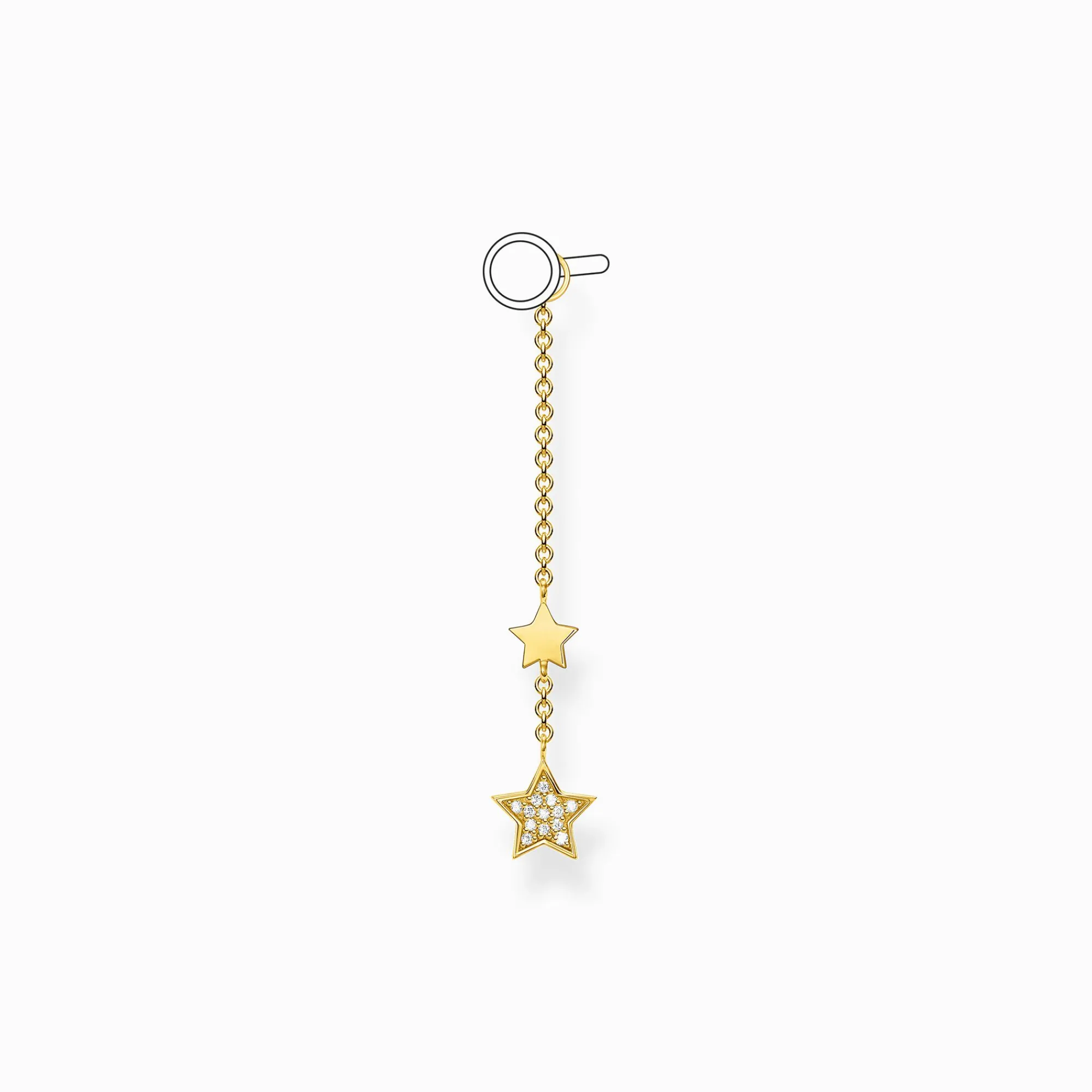 Women THOMAS SABO Hoop Earrings-Single ear pendant stars gold