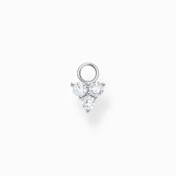 Women THOMAS SABO Hoop Earrings-Single ear pendant white stones, silver