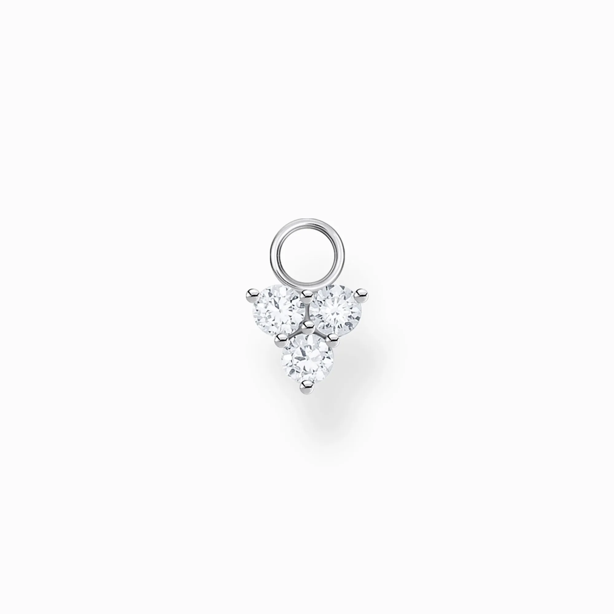 Women THOMAS SABO Hoop Earrings-Single ear pendant white stones, silver