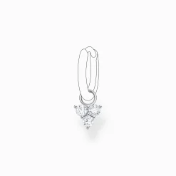 Women THOMAS SABO Hoop Earrings-Single ear pendant white stones, silver