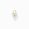 Women THOMAS SABO Hoop Earrings-Single ear pendant white stones gold