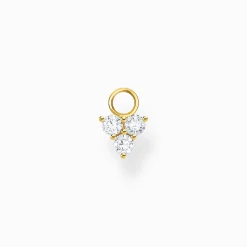 Women THOMAS SABO Hoop Earrings-Single ear pendant white stones gold