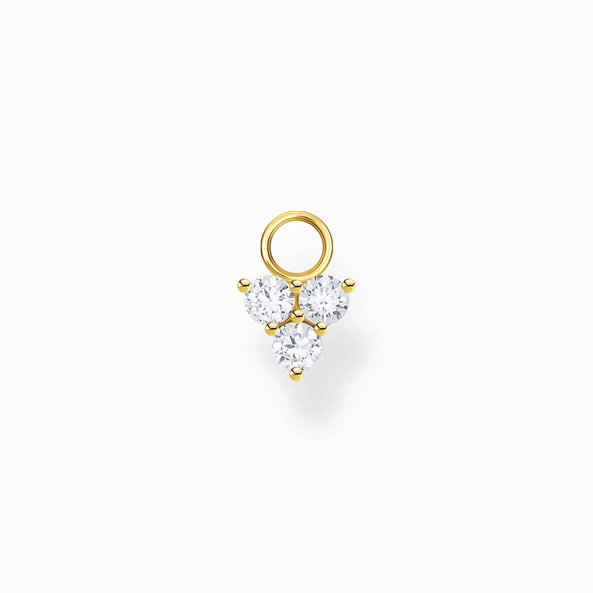 Women THOMAS SABO Hoop Earrings-Single ear pendant white stones gold