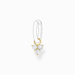 Women THOMAS SABO Hoop Earrings-Single ear pendant white stones gold