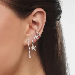 Women THOMAS SABO Ear Studs-Single ear stud butterfly white stones