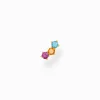 Women THOMAS SABO Ear Studs|18-Carat Gold-Plating - 925 Silver-Single ear stud colourful stones, gold