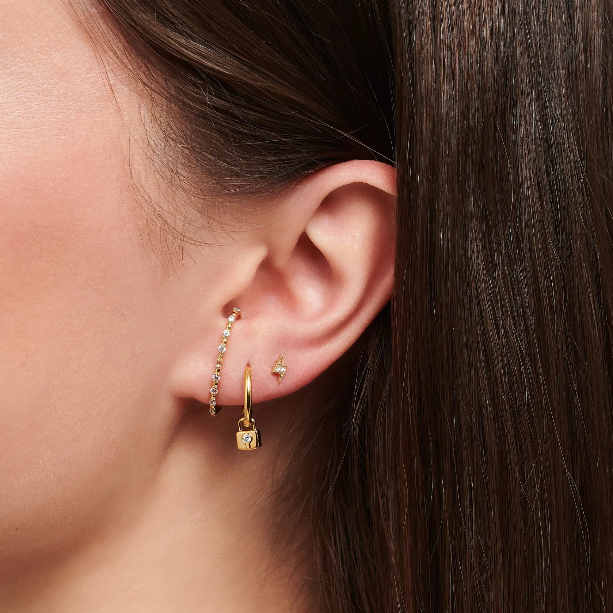 Women THOMAS SABO Ear Studs-Single ear stud flash gold