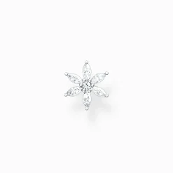Women THOMAS SABO Ear Studs-Single ear stud flower white stones