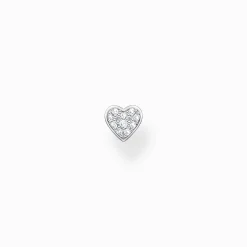 Women THOMAS SABO Ear Studs-Single ear stud heart pavé silver