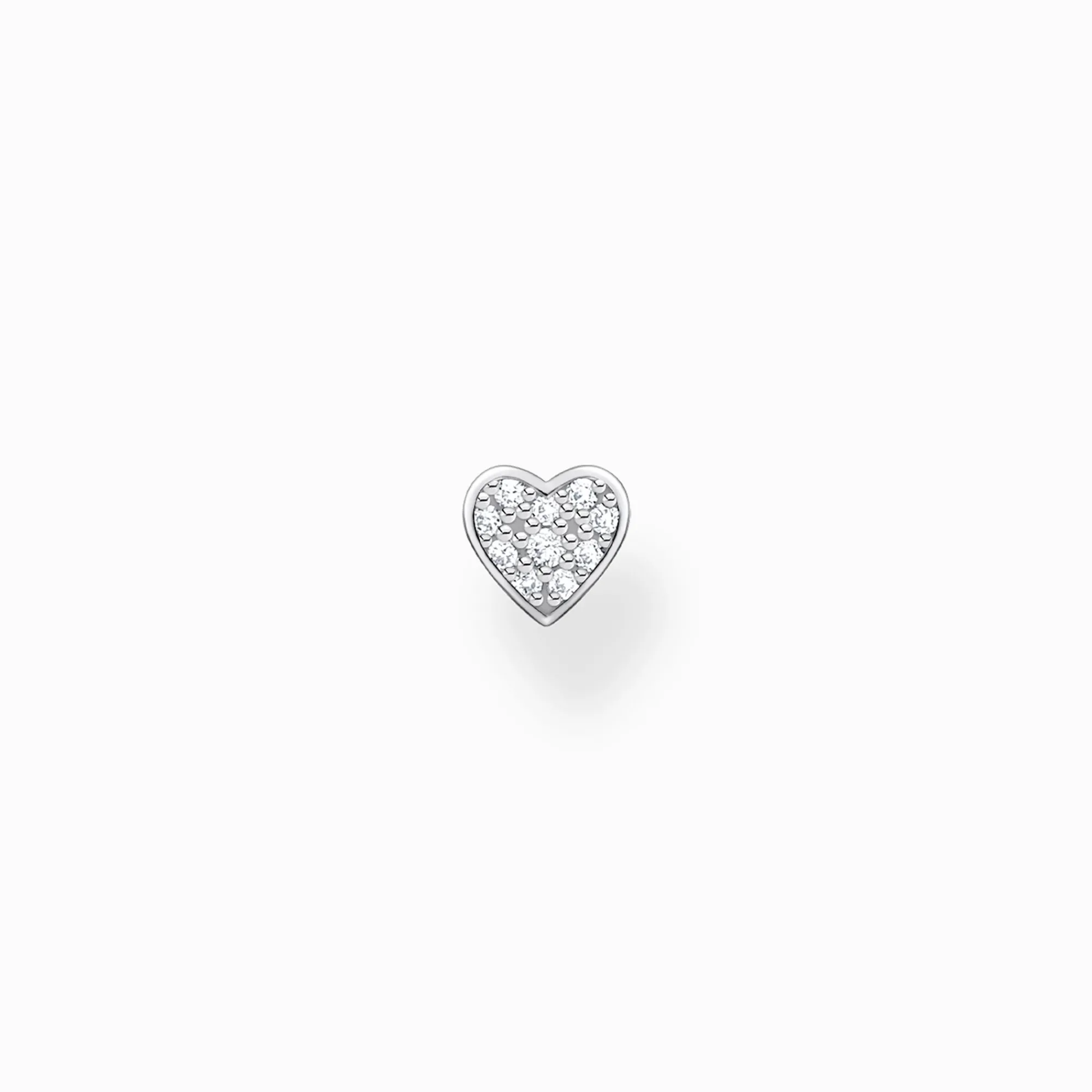 Women THOMAS SABO Ear Studs-Single ear stud heart pavé silver