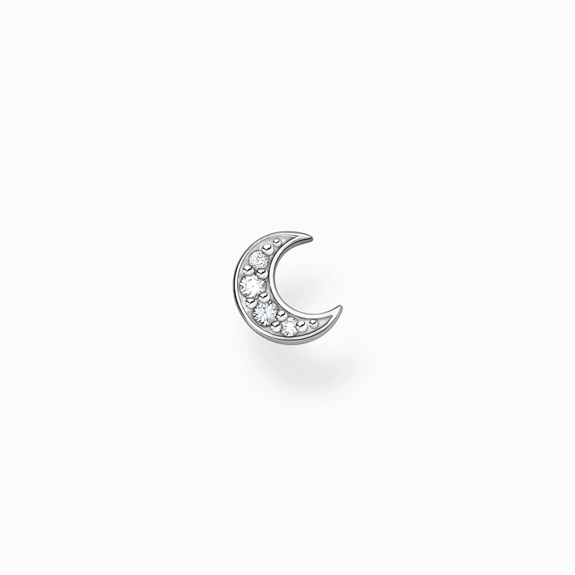 Women THOMAS SABO Ear Studs-Single ear stud moon pavé silver