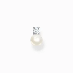 Women THOMAS SABO Earrings|Ear Studs-Single ear stud pearl with white stone silver
