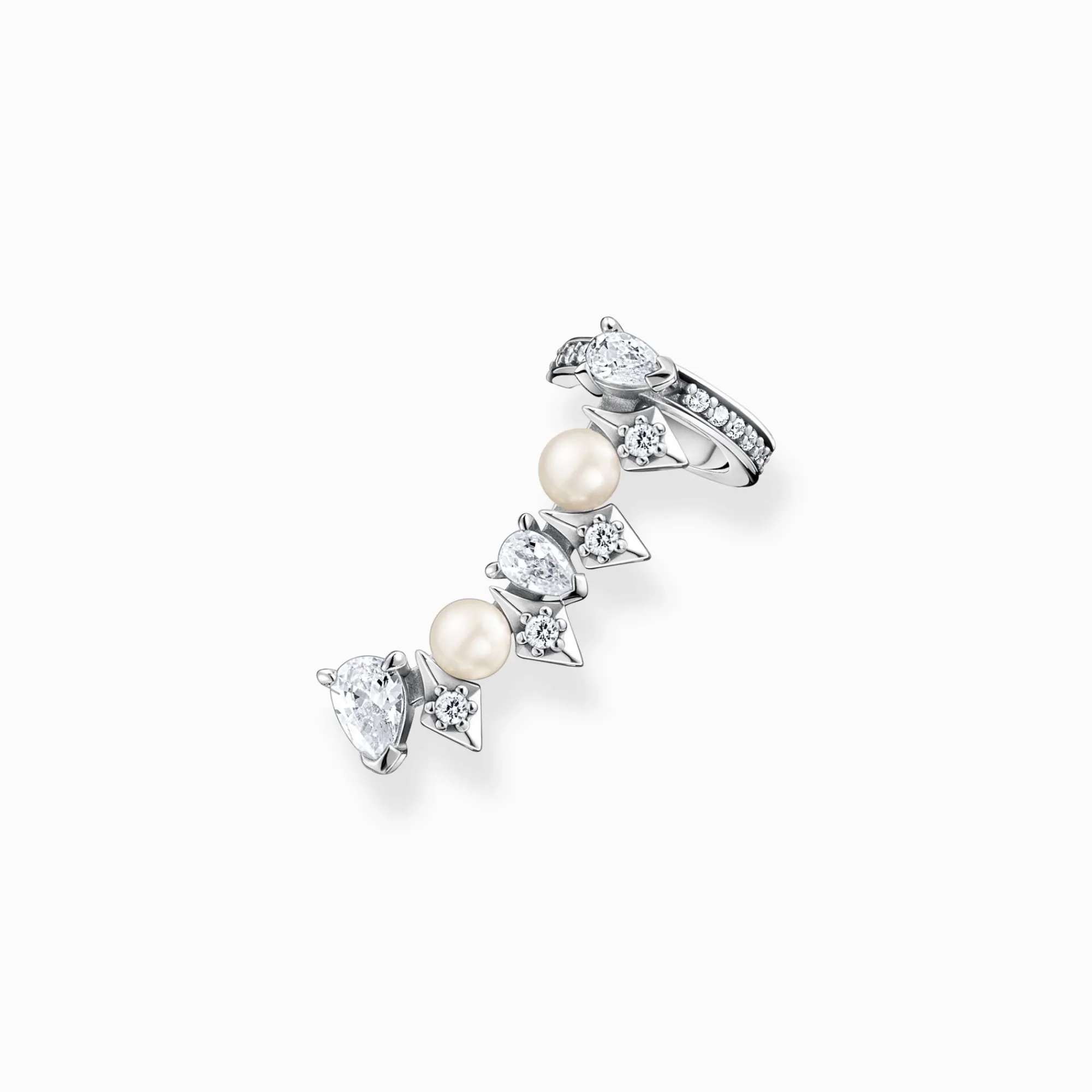 Women THOMAS SABO Earrings|Ear Studs-Single ear stud pearls and ice crystals silver