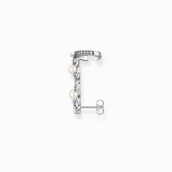 Women THOMAS SABO Earrings|Ear Studs-Single ear stud pearls and ice crystals silver